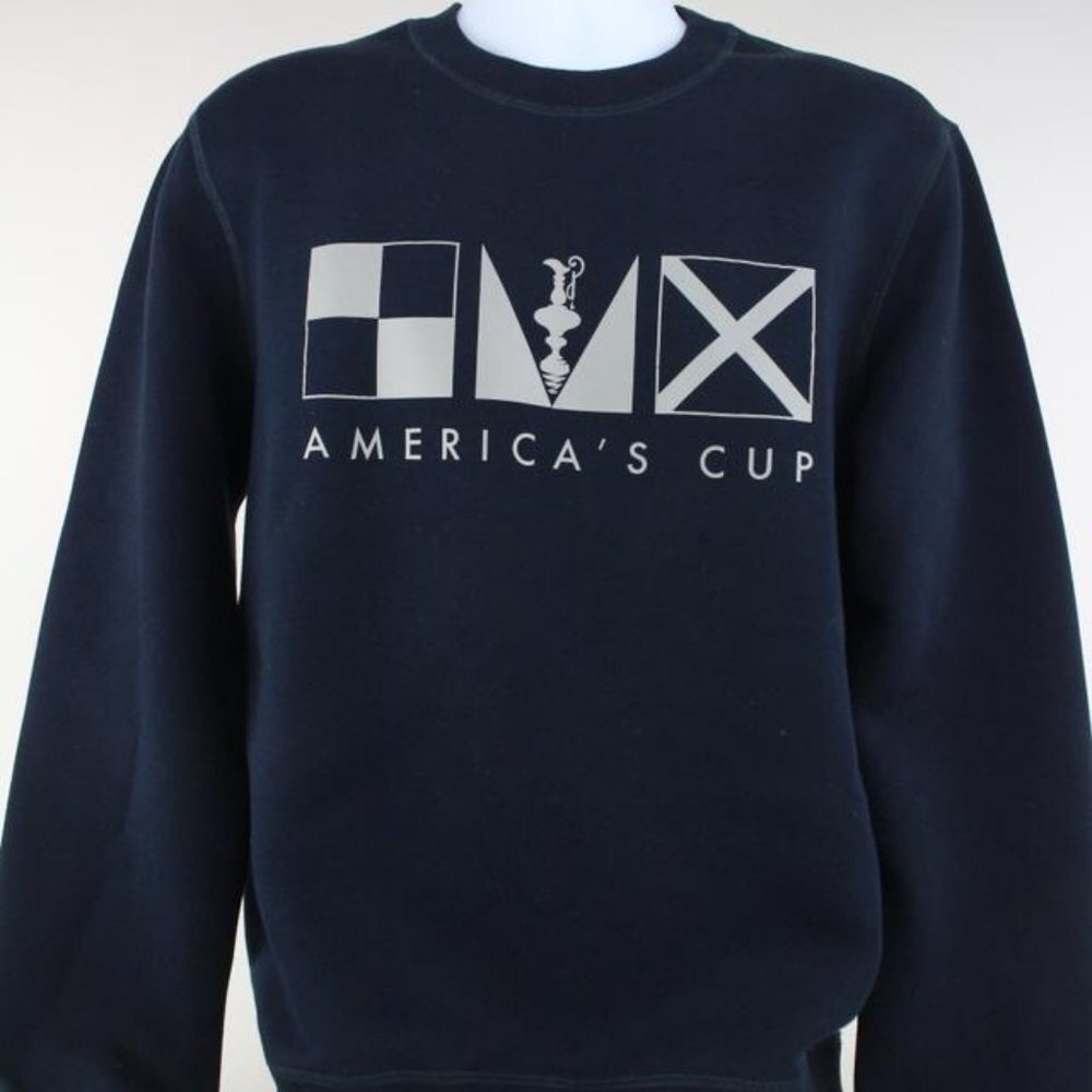 Louis Vuitton Men's Large Navy Blue LV America's Cup Crewneck Sweater 928lv65